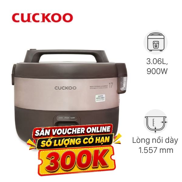 Nồi cơm nắp gài Cuckoo 3.06 lít CR-1755/KBBKCRVN