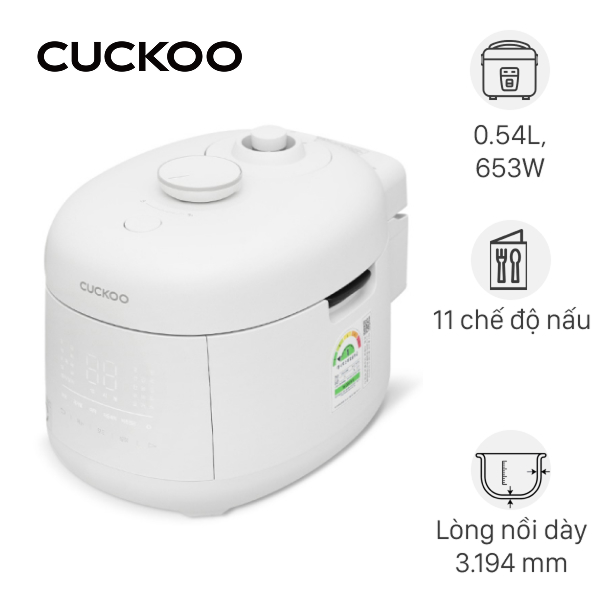 Nồi cơm điện tử áp suất Cuckoo 0.54 lít CRP-T0310FGW