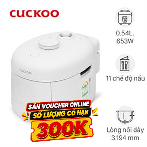 Nồi cơm điện tử áp suất Cuckoo 0.54 lít CRP-T0310FGW