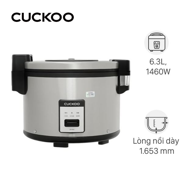 Nồi cơm nắp gài Cuckoo 6.3 lít CR-3555/BKSTVNCRCV