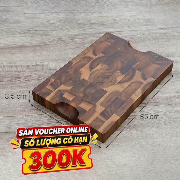 Thớt chặt gỗ tràm chữ nhật 25 x 35 cm Trường Sơn SLC35
