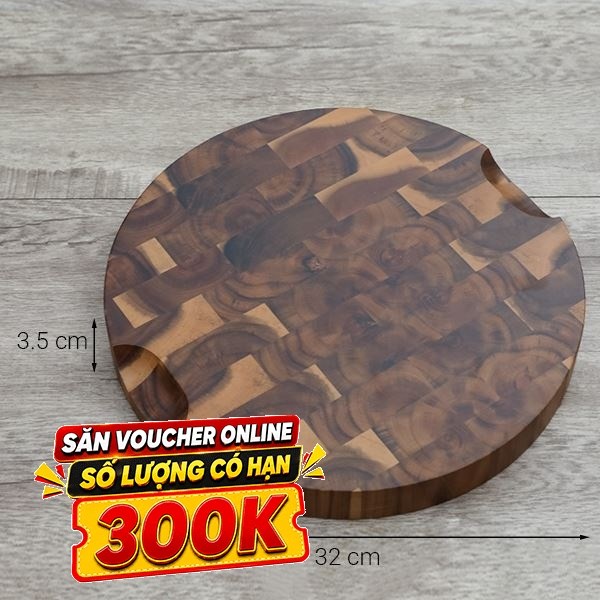 Thớt chặt gỗ tràm tròn 32cm Trường Sơn SLC32