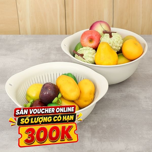 Bộ thau rổ nhựa 30 cm Inochi Yoko HIN.TRBO.0030