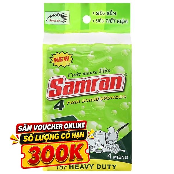 Bộ 4 miếng rửa chén mouse 2 lớp Samran SA-4