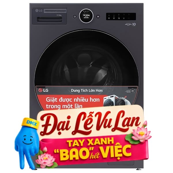 LG Inverter Giặt 17 Kg - Sấy 10 Kg F2517RNTG