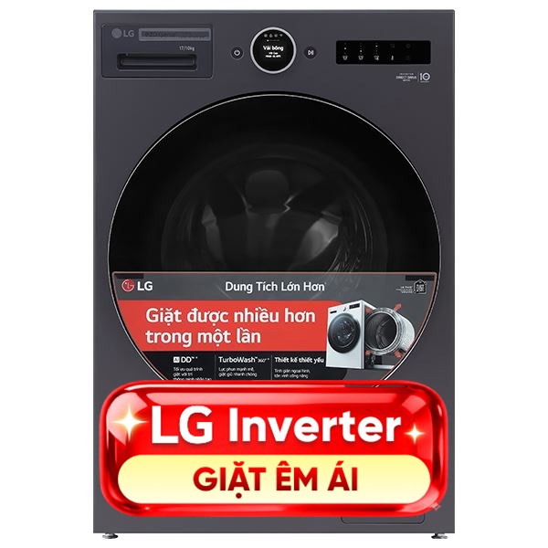 LG Inverter Giặt 17 Kg - Sấy 10 Kg F2517RNTG