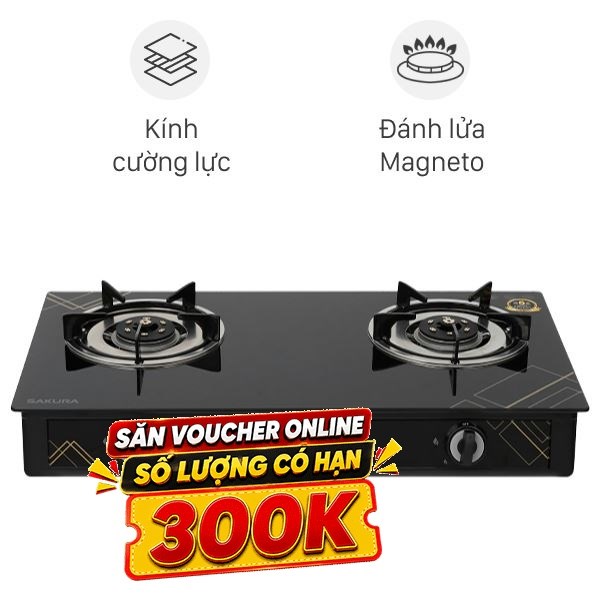 Bếp ga đôi Sakura SA-D602BG
