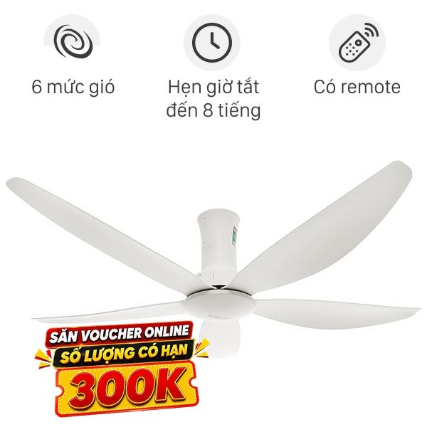 Quạt trần Sunhouse 5 cánh APF7669W 60W