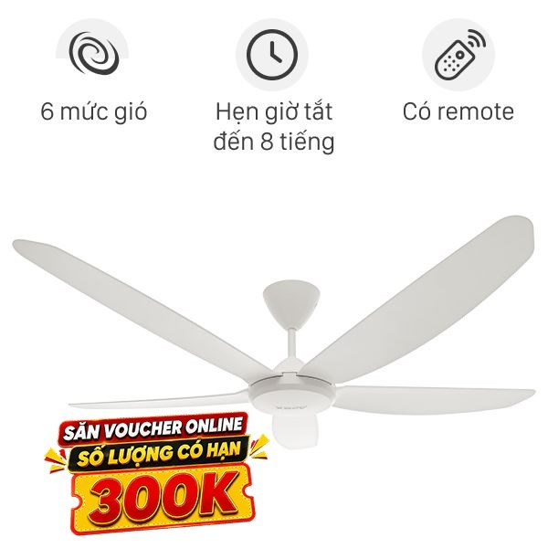 Quạt trần Sunhouse 5 cánh APF7668W 60W