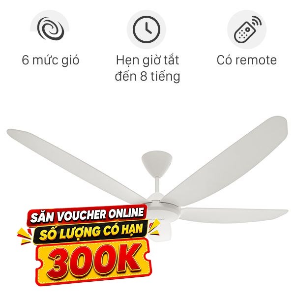 Quạt trần Sunhouse 5 cánh APF7668W 60W