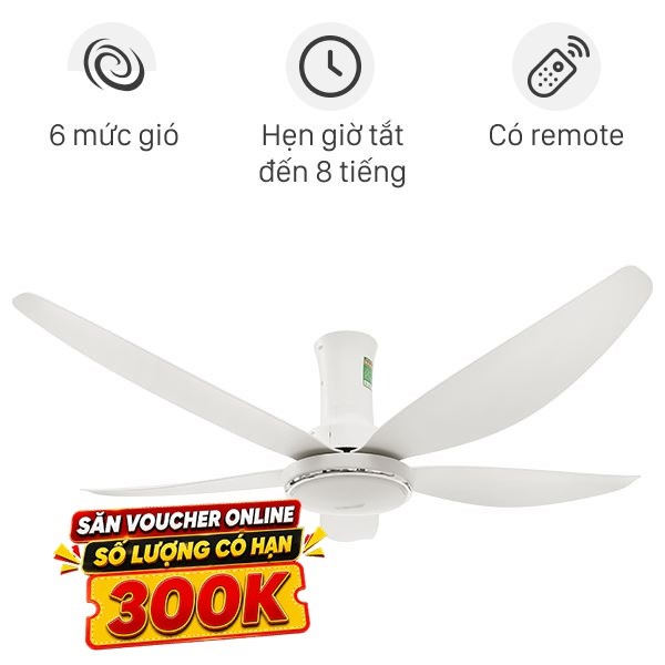 Quạt trần Sunhouse 5 cánh APF7676W 60W