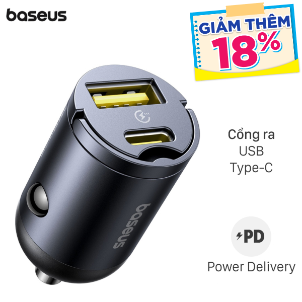 Sạc nhanh xe hơi 2 cổng Baseus Tiny Star Mini VCHXX-UC