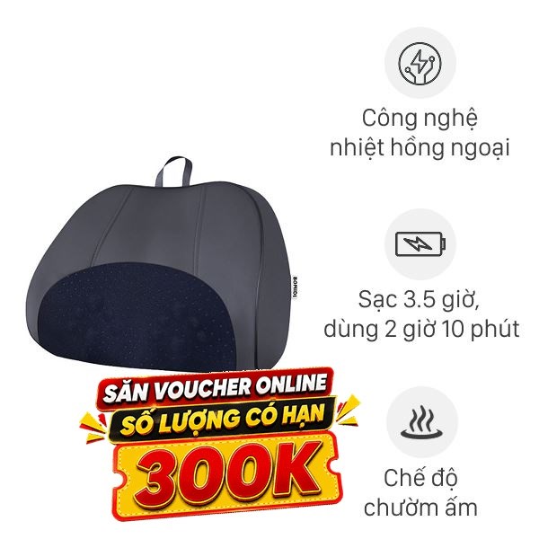 Gối massage hồng ngoại Bomidi MP1 Pro - Xám xanh