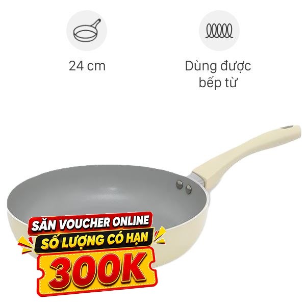 Chảo nhôm chống dính đáy từ Elmich EL5985BE24