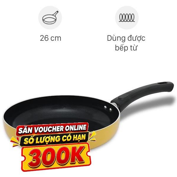 Chảo nhôm chống dính đáy từ Elmich Smartcook SM5962LY26