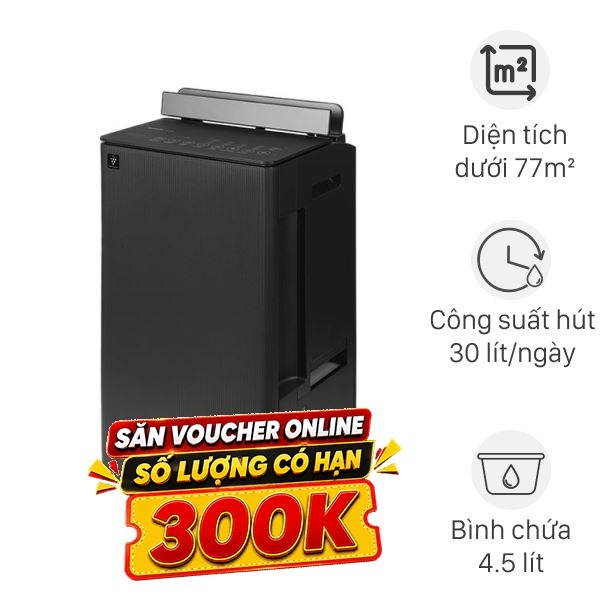 Máy hút ẩm kết hợp lọc không khí Sharp DW-T30FV-H 330W