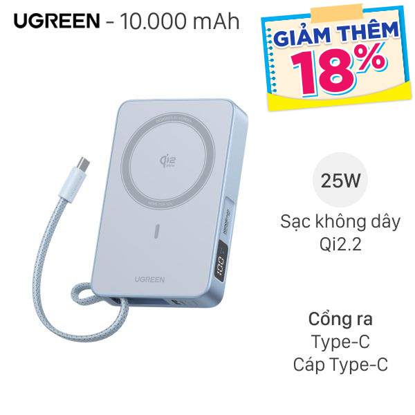 Ugreen 30W PB773 kèm Cáp Type C