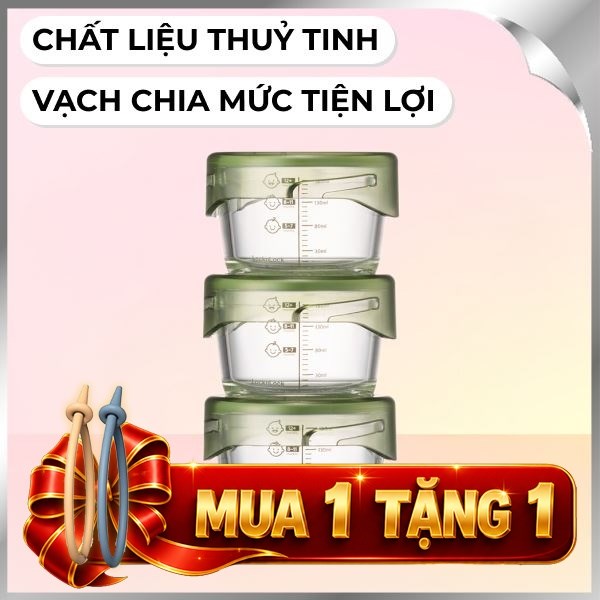 Bộ 3 hộp đựng thực phẩm thuỷ tinh 215 ml Lock&Lock LLG540S3GRN