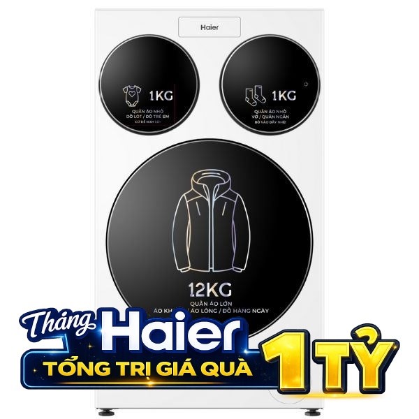 Haier Inverter 14 kg (12 kg + 2x1 kg) 3 lồng MultiWash HW140-BD14697WU1