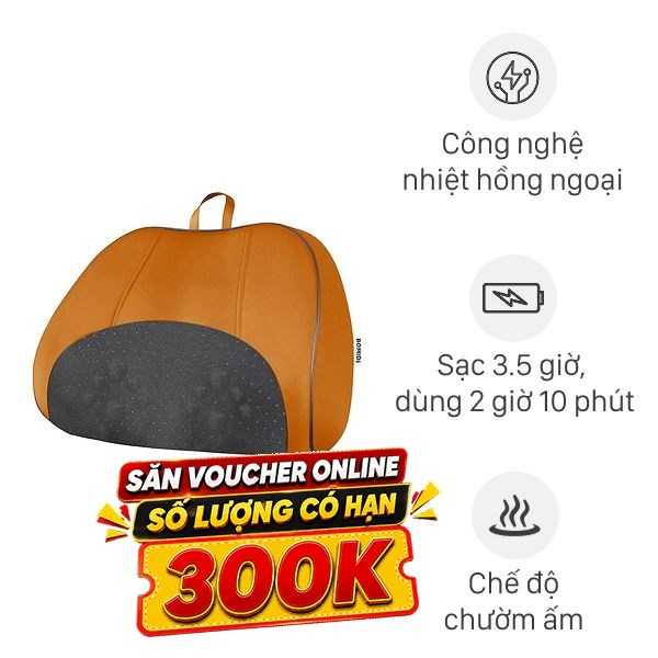 Gối massage hồng ngoại Bomidi MP1 Pro - Đen Cam