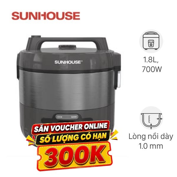 Nồi cơm nắp gài Sunhouse 1.8 lít SHD8600DMX