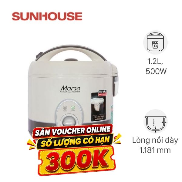 Nồi cơm nắp gài Sunhouse 1.2 lít SHD8267