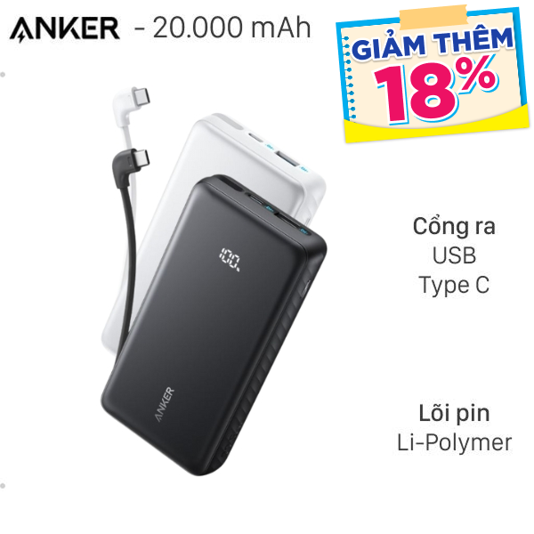 Anker 22.5W A110E kèm Cáp Type C