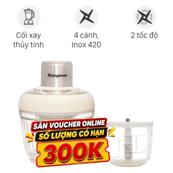 Máy xay thịt đa năng Kangaroo KGM2P1G 300W 2 lít/0.3 lít