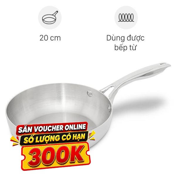 Chảo inox nguyên khối sâu đáy từ Green Cook GCP2518-20IH