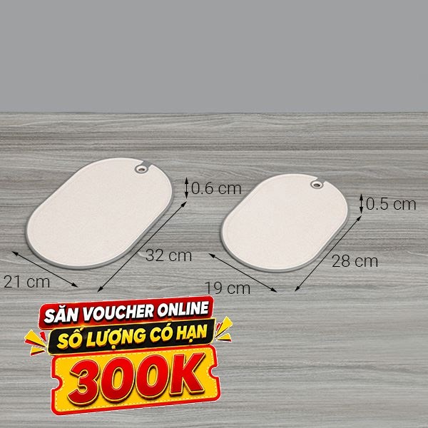 Bộ 2 thớt thái lúa mạch oval tròn Delites CF7431