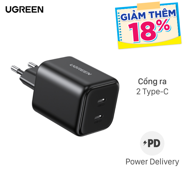 Sạc nhanh 2 cổng Ugreen X526 65058