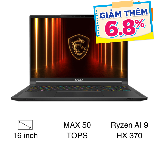 MSI Gaming Stealth A16 AI+ A3XWFG R9 AI HX 370 (018VN)