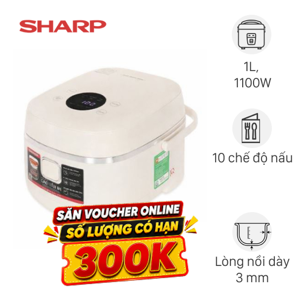 Nồi cơm điện cao tần Sharp 1 lít KS-IH10IX-WH