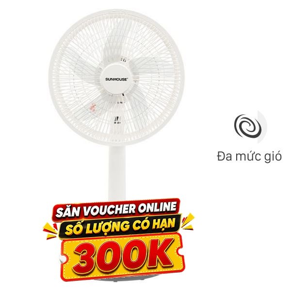Quạt sạc điện Sunhouse  5 cánh SHD7221 15W