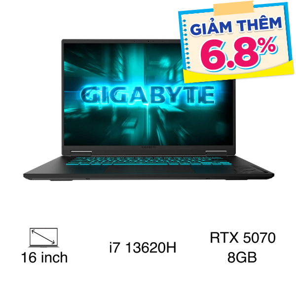 GIGABYTE Gaming A16 GA6H i7 13620H (CWHI3VNC94SH)