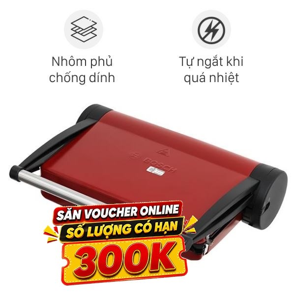 Vỉ nướng bếp điện Bosch 2000W TCG4104
