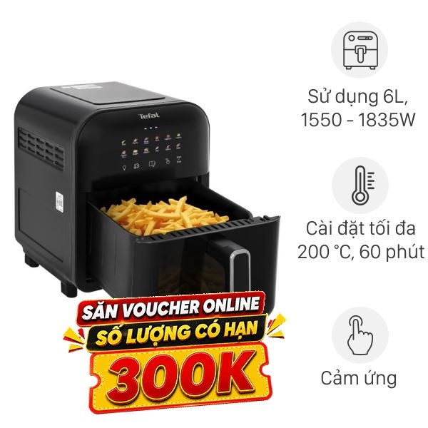 Nồi chiên không dầu Tefal Window 6 lít EY821868