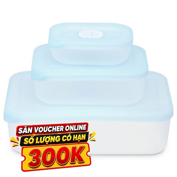 Bộ 3 hộp đựng thực phẩm nhựa Inochi Hokkaido HIN.HTDH.B301