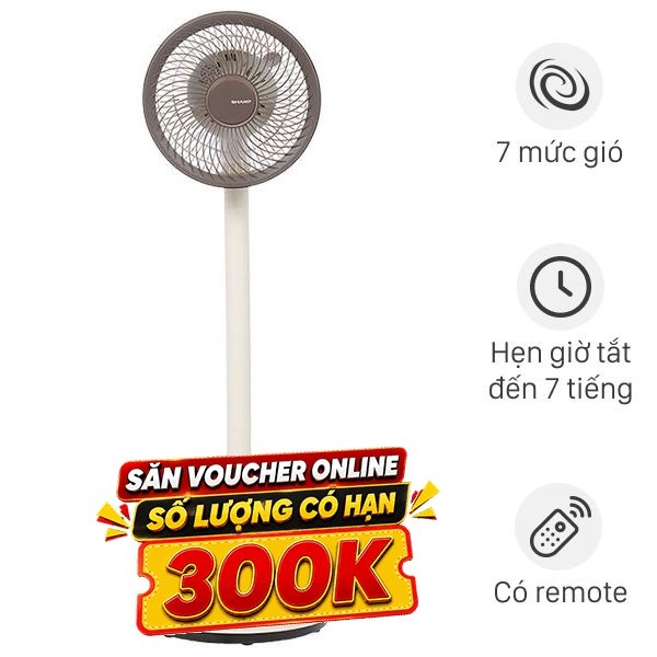 Quạt tuần hoàn Sharp  3 cánh PJ-CD227V-W 24W