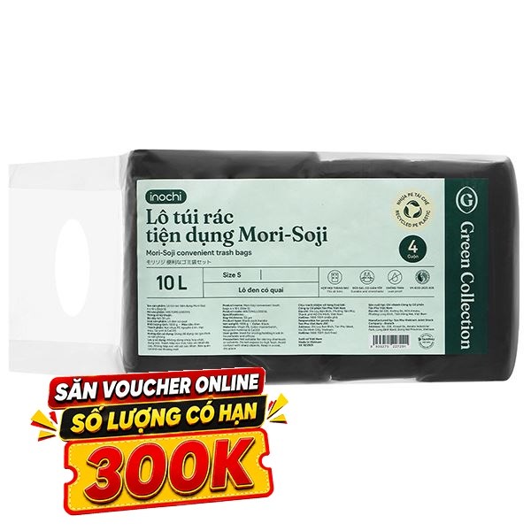 Túi rác tự hủy sinh học Inochi Mori-Soji 23.5 x 5.6cm*1000gr màu đen