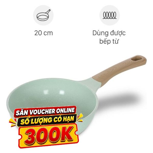 Chảo nhôm sâu chống dính đáy từ Sunhouse Healthy SBDS20MT