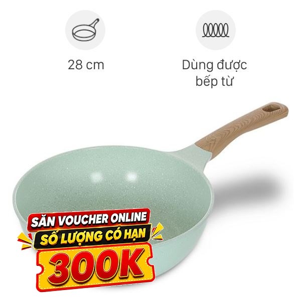 Chảo nhôm sâu chống dính đáy từ Sunhouse Healthy SBDS28MT