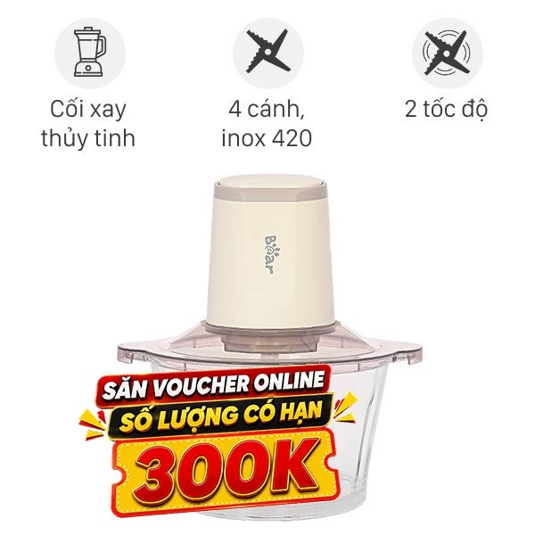 Máy xay thịt đa năng Bear CH-5H03P36 300W 1.8 lít