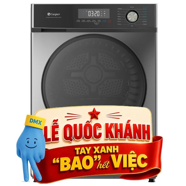 Máy sấy bơm nhiệt Casper 9 Kg TD-P9HG1