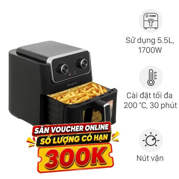 Nồi chiên không dầu Kangaroo 6.5 lít KGAF65M1G