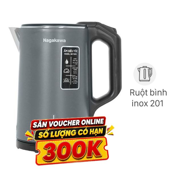 Bình đun siêu tốc Nagakawa 1.6 lít NKT2615