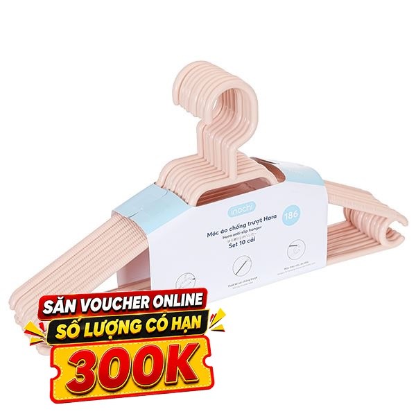 Bộ 10 móc quần áo nhựa Inochi Hara 186 HIN.MOCT.0186