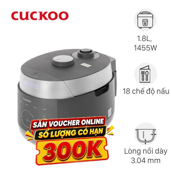 Nồi cơm áp suất cao tần Cuckoo 1.8 lít CRP-LHBR1000F