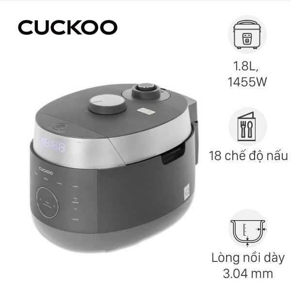 Nồi cơm áp suất cao tần Cuckoo 1.8 lít CRP-LHBR1000F