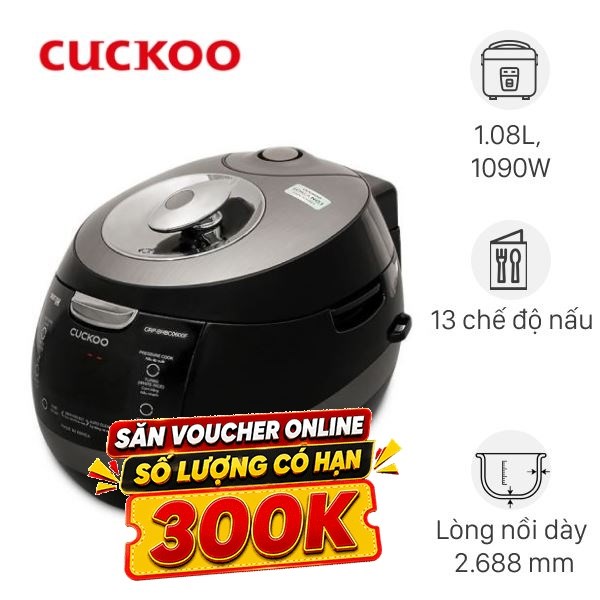 Nồi cơm áp suất cao tần Cuckoo 1.08 lít CRP-BHBC0600F